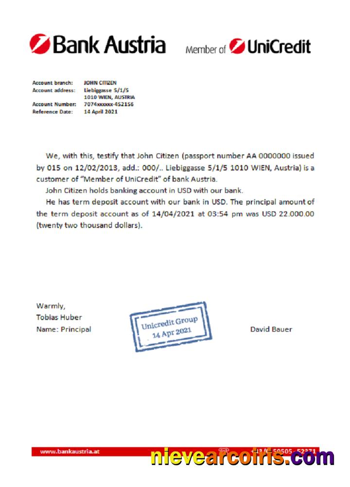 Austria Bank Austria reference